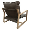 Acer Army Green Relaxed Luxury Oak & Cotton Lounge Chair