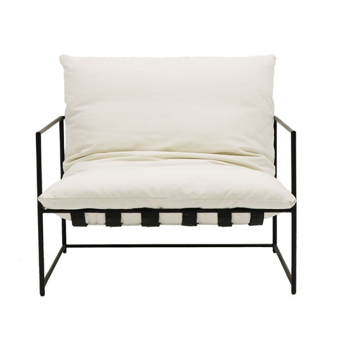 Lauro Club Chair Large Lounge Chair - Contemporary Chic Vanilla Colour