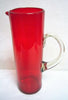 Handblown Jug Solid Mexican Glass (Red Colour) - Water, Margaritas or Juice