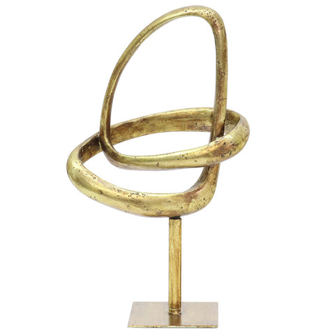 Abstract Gold Interior Design Decorative Showpiece Ornament On Stand