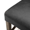 Modern Luxury Crane Oak & Black Italian Leather Studded Barstool Bar Stool