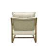 Finlay Oak & Natural Linen Geometric Modern Art Lounge Chair Armchair