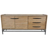 Carlton Charming Iron & Wood Storage Sideboard Cabinet