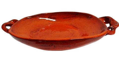 Exquisite Orange Ceramic Scallop Platter With Glaze - Smaller Size