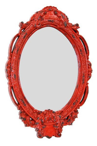 Ornate Framed Mirror Classic Aged Large & Gorgeous (Red)