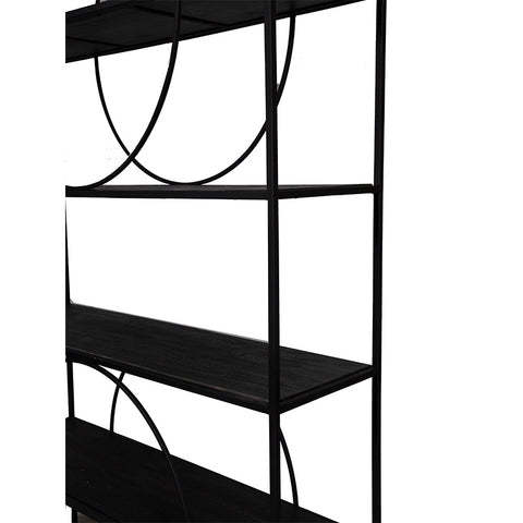 Circle Arty Geometric Black Wood Sideboard / Bookcase / Shelving Unit