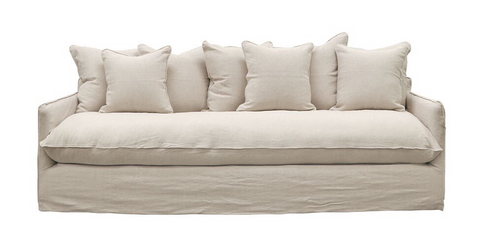 Lotus Luxurious Modern Slipcover 3 Seater Sofa / Lounge Oatmeal Colour