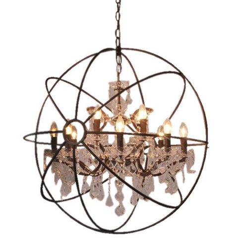 Rococo Globe Crystal Chandelier Light (80cm)