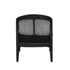 Newport Modern Fabric & Rattan Armchair / Occasional Chair - Black