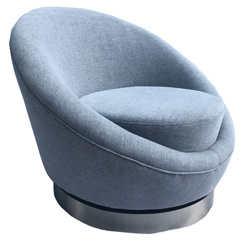 Amour Swivel Lounge Chair Modern Couture - Grey & Silver