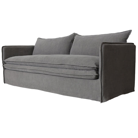 Santa Monica Luxurious Modern 3 Seater Sofa / Lounge - Grey Linen