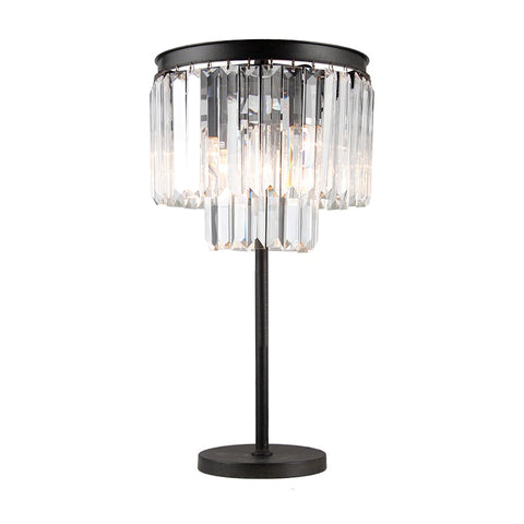 Vintage Deco Crystal Table Lamp Light