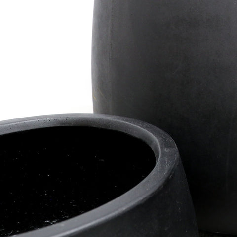 Ahuriri Black Concrete Outdoor Planter - Medium