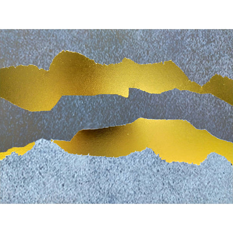 Blue Sea Golden Foil Abstract Canvas Wall Art 1.03m x 1.43m