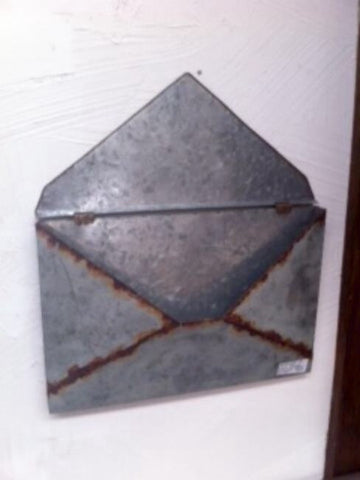 Galvanised Tin Wall Storage Envelope - Open & Store Your Letters Inside For Safe Keeping