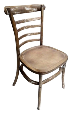 European Ladder Back Style Elmwood Dining Chair - Antiqued Wash