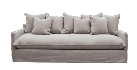 Lotus Luxurious Modern Slipcover 3 Seater Sofa / Lounge Cement Colour