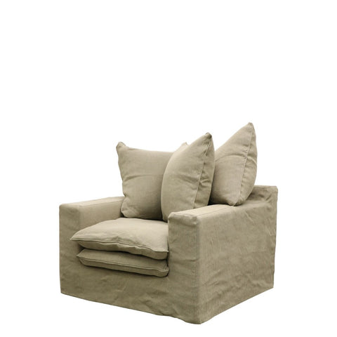 Keely Slipcover Sofa Lounge Chair / Occasional Chair Khaki Colour