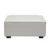 Felix White Fabric Large Ottoman - Modern Hamptons Chic