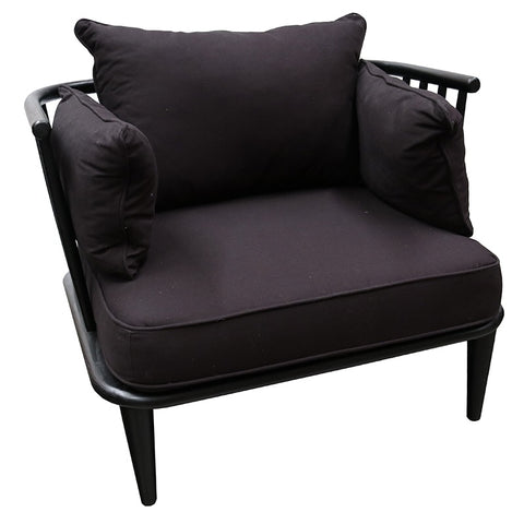Manly Black Oak & Cotton Sofa / Lounge Armchair