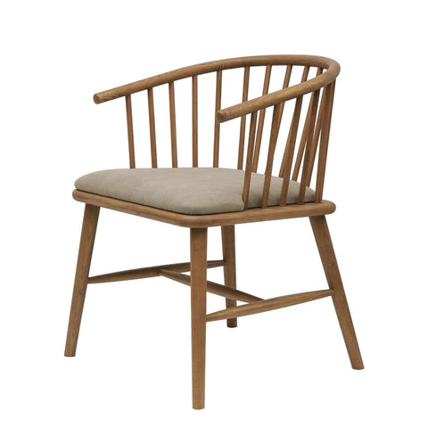 Ankara Wood & Desert Linen Dining Chair / Occasional Chair