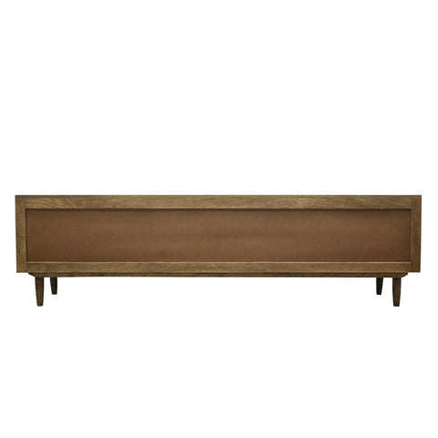 Miley Entertainment Unit / TV Cabinet Handcrafted Modern Mangowood - 2 Doors With Shelves & 5 Drawers