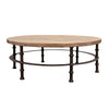 French Provincial Reclaimed Elm & Steel Coffee Table