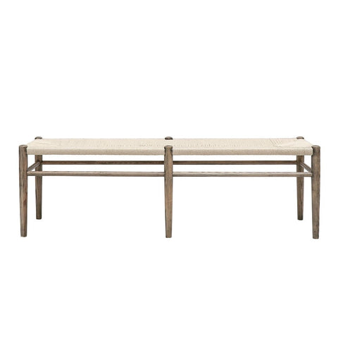 Joffre Natural Rattan Weave & Oak Wood Bench Seat