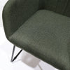 Folio Green Fabric & Sleigh Metal Frame Dining Chair