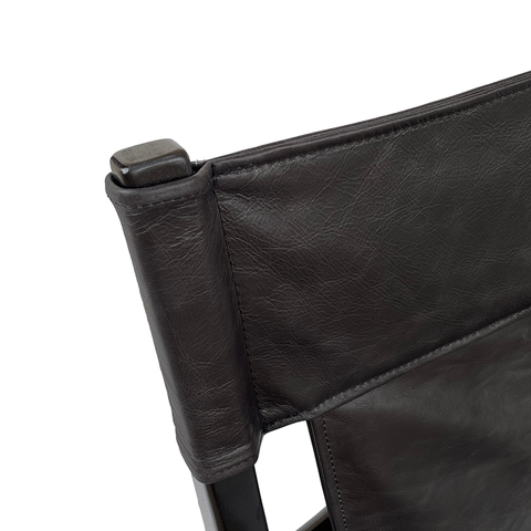 Louis Armchair / Occasional Chair Vintage Black Leather & Wood