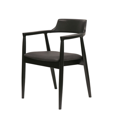 Ealing Dining Chair Black Leather - Haute Couture