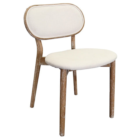 Newtown Dining Chair Stylish Linen & Oak