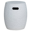 Florial White Textured Black Side Table / Seat Stool / Foot Stool