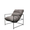Lauro Slingback Club Chair Grey Linen & Iron Modern Chic Lounge Chair Armchair