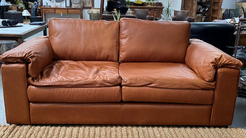 2m Park Full Grain Luxury Leather Sofa / Lounge - Tan