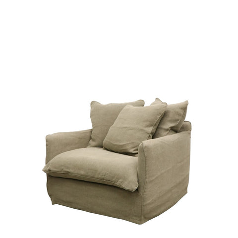 Lotus Luxurious Modern Slipcover Sofa / Lounge Armchair Khaki Colour