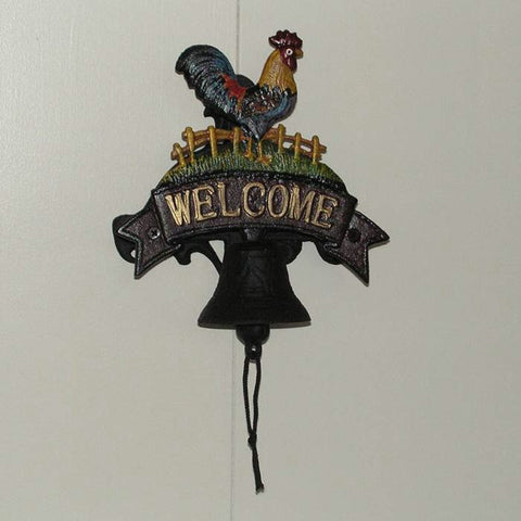 Cast Iron Rooster Door Bell Knocker Rustic Door Ornament