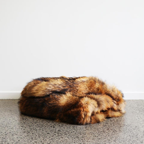 Ultimate Luxury Canadian Raccoon Fur Throw - Lounge / Bed Throw