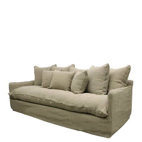 Lotus Luxurious Modern Slipcover 3 Seater Sofa / Lounge Khaki Colour