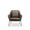 Modern Abstract Aged Brown Italian Design Style Leather Sofa Armchair