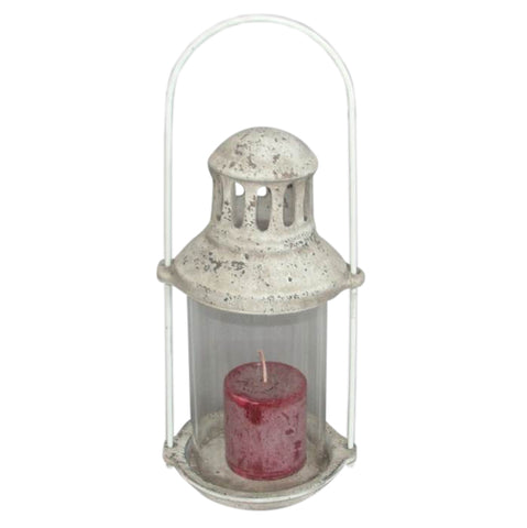 Terracotta Glass Lantern Shabby Chic Indoor Or Outdoor Garden Ornament