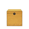 Yellow Painted Pine Trunk Storage Box / Side Table Antique Shabby Chic