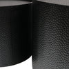 Textured Black Drum Modern Chic Coffee Tables Set of Two