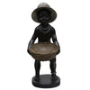 African Boy With Basket Bowl Cultural Decorative Showpiece Ornament
