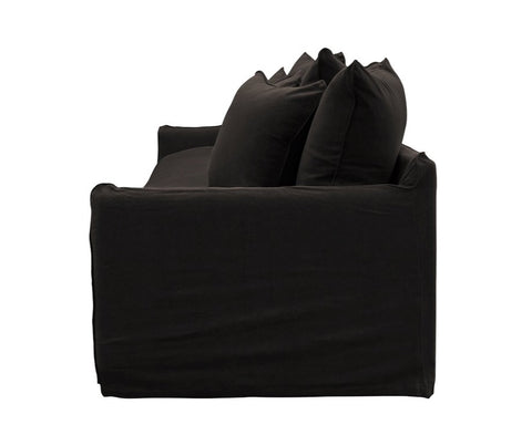 Lotus Luxurious Modern Slipcover 3 Seater Sofa / Lounge Black Colour