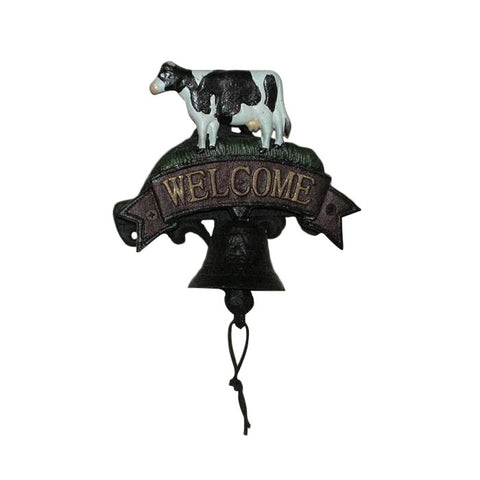 Cast Iron Dairy Cow Door Bell Knocker Rustic Door Ornament