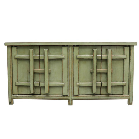Vintage Green Traditional Oriental Shabby Chic Buffet / Sideboard