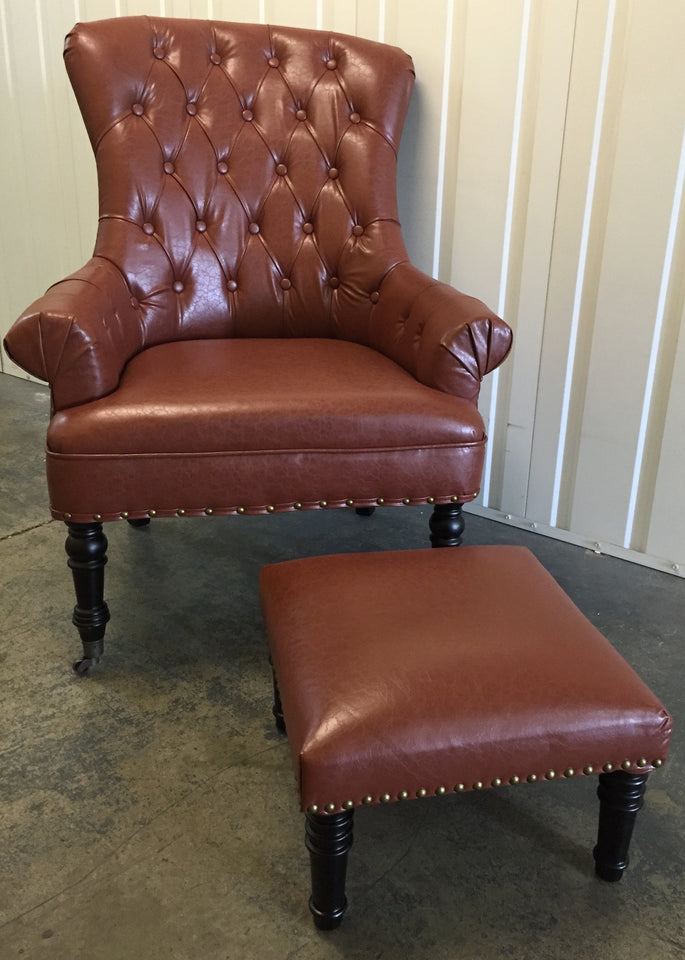 Wingback chair on sale with ottoman