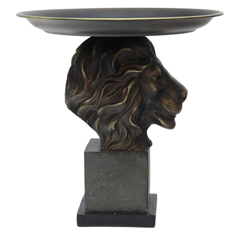 Lion Pedestal Tray Interior Decorative Showpiece