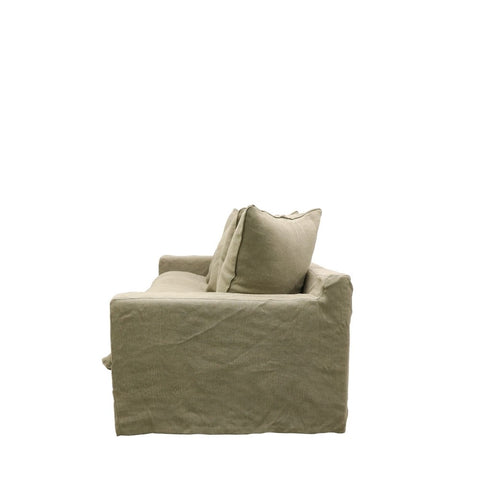 Khaki Coloured Keely Slipcover Sofa / Lounge 3 Seater